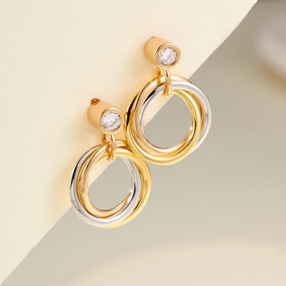 [Ornora Jewelry]TRINITY ON DIAMOND  EARRINGS