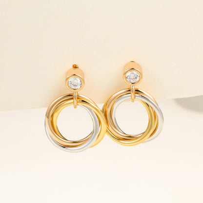 [Ornora Jewelry]TRINITY ON DIAMOND  EARRINGS