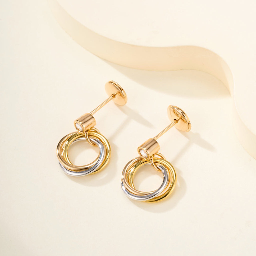 [Ornora Jewelry]TRINITY ON DIAMOND  EARRINGS