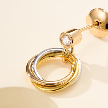 [Ornora Jewelry]TRINITY ON DIAMOND  EARRINGS