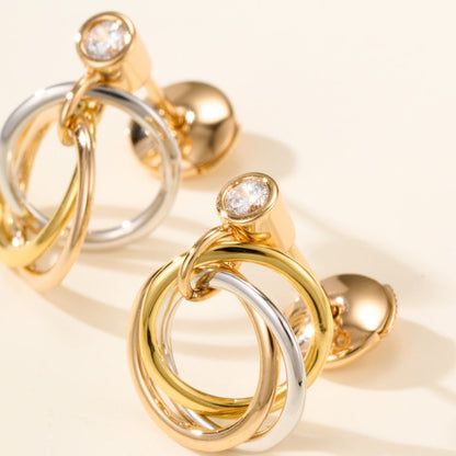 [Ornora Jewelry]TRINITY ON DIAMOND  EARRINGS