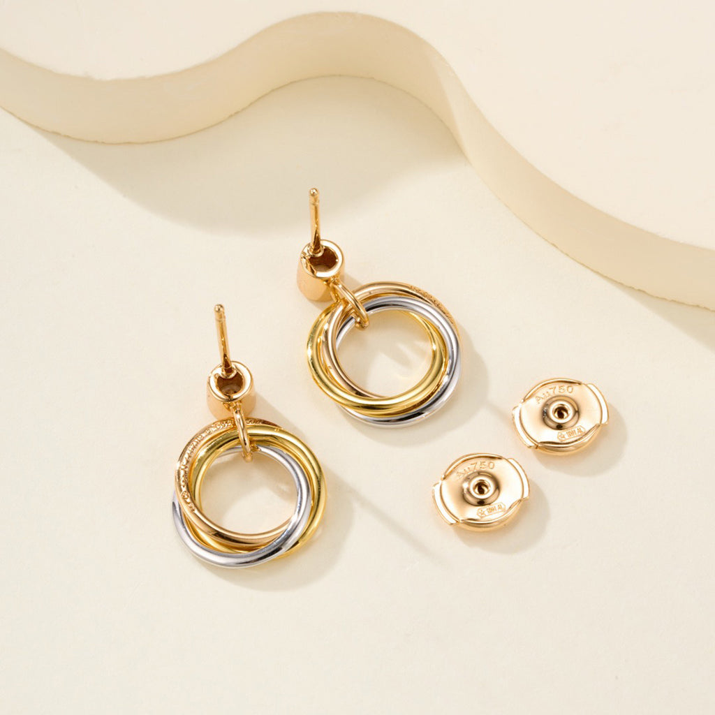 [Ornora Jewelry]TRINITY ON DIAMOND  EARRINGS