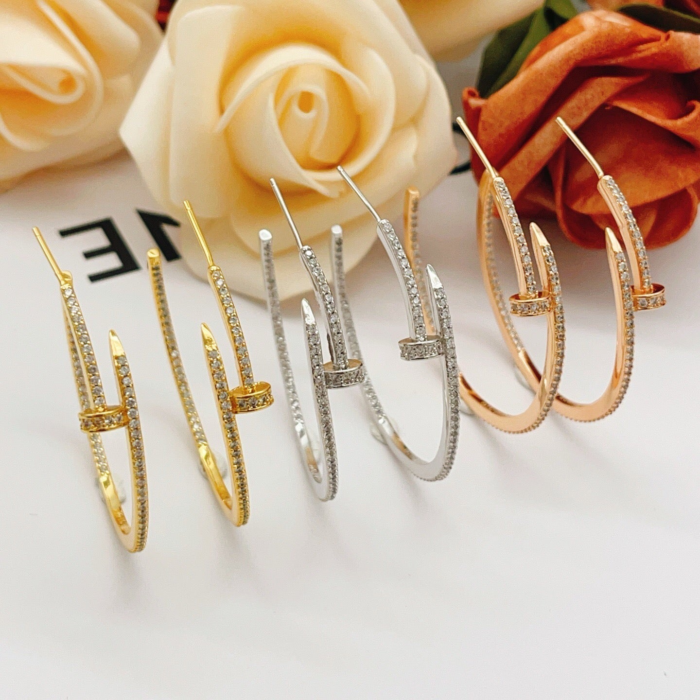 [Ornora Jewelry]JUSTE FULL DIAMOND LARGE EARRINGS