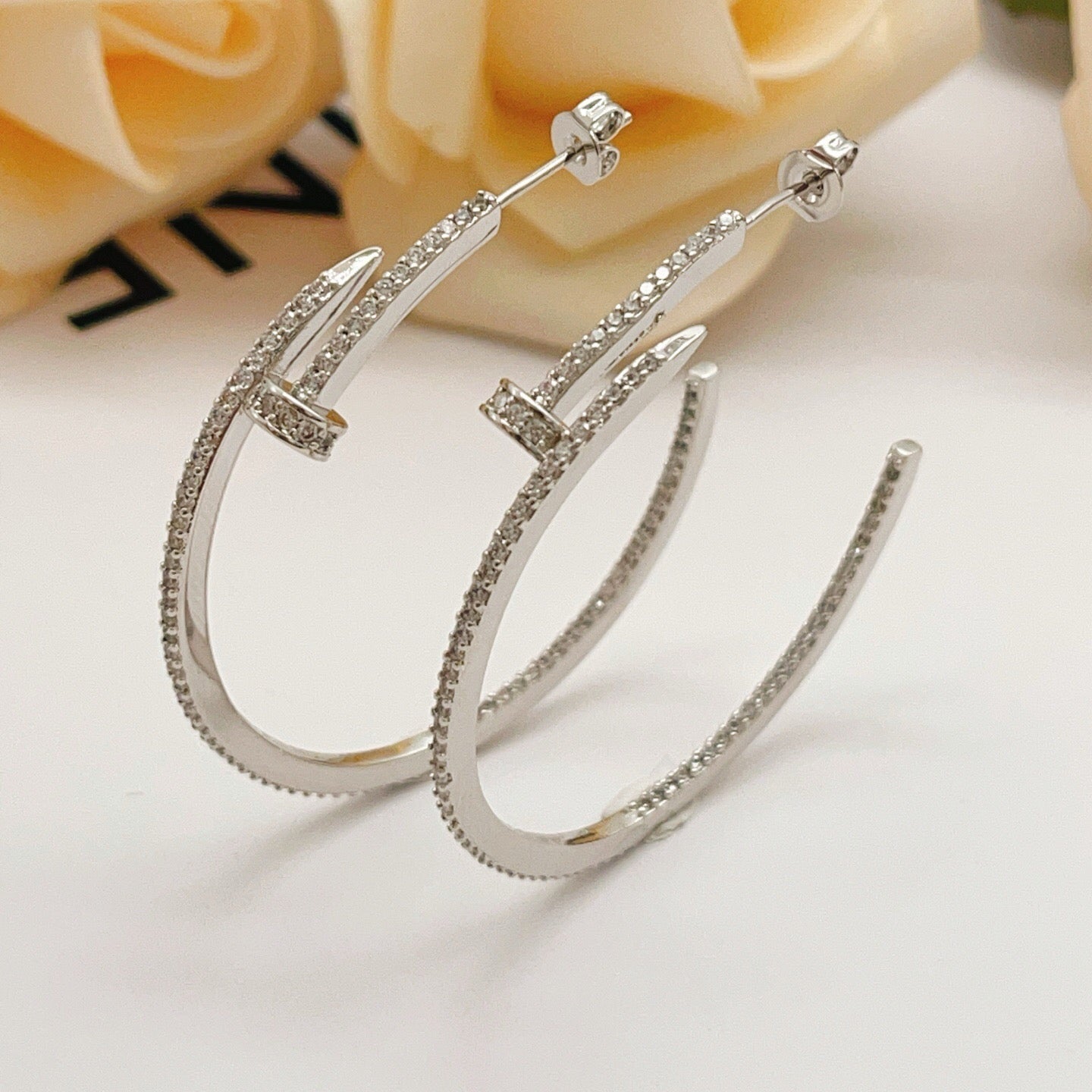 [Ornora Jewelry]JUSTE FULL DIAMOND LARGE EARRINGS