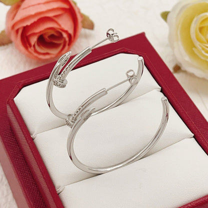 [Ornora Jewelry]JUSTE HALF DIAMOND LARGE EARRINGS
