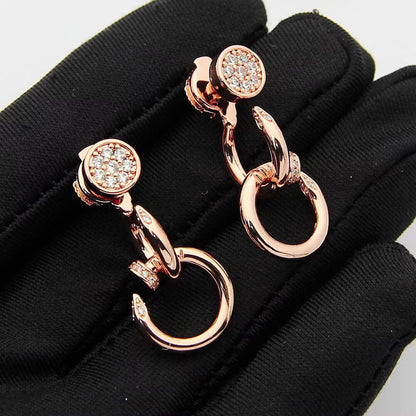 [Ornora Jewelry]JUSTE HALF DIAMOND DOUBLE EARRINGS