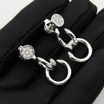 [Ornora Jewelry]JUSTE HALF DIAMOND DOUBLE EARRINGS