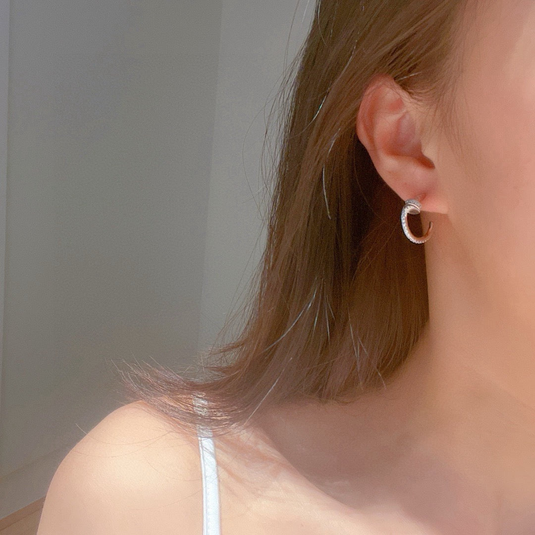 [Ornora Jewelry]JUSTE FULL DIAMOND DOUBLE EARRINGS