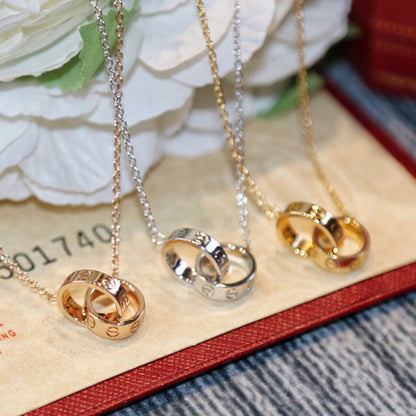 [Ornora Jewelry]LOVE DOUBLE RING NECKLACE