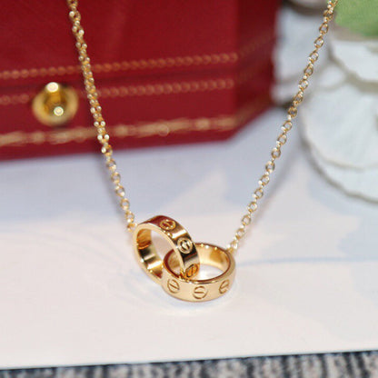 [Ornora Jewelry]LOVE DOUBLE RING NECKLACE