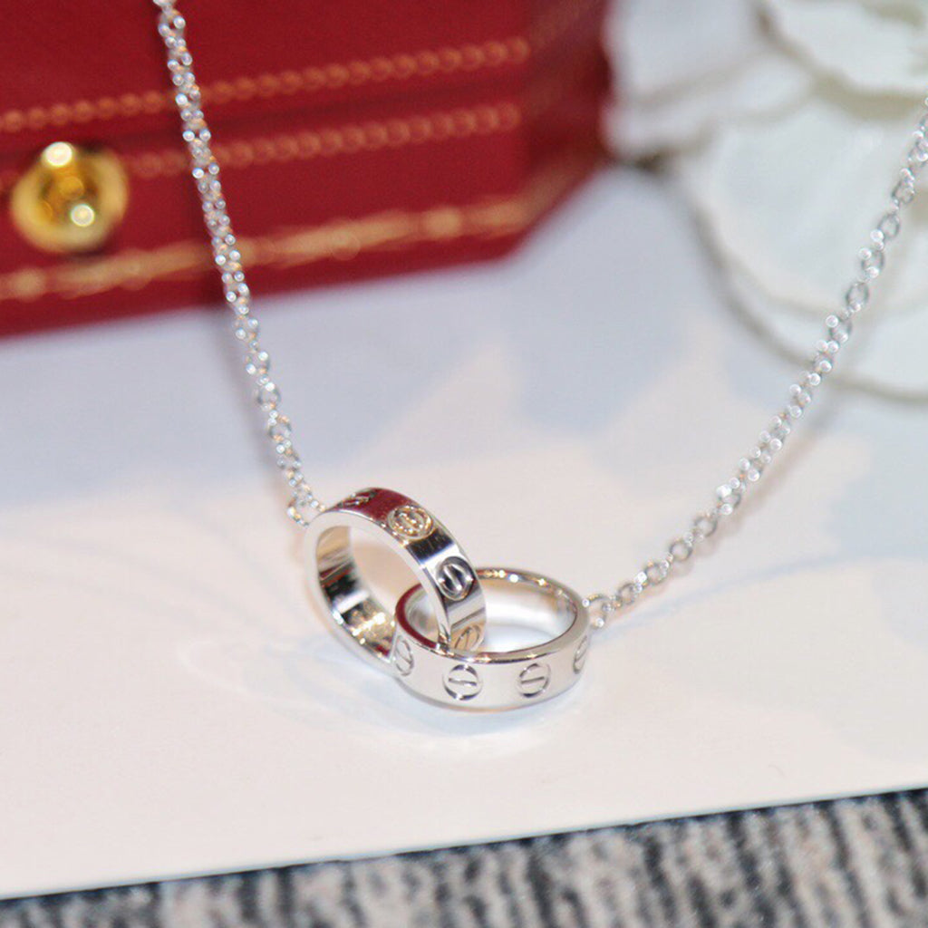 [Ornora Jewelry]LOVE DOUBLE RING NECKLACE