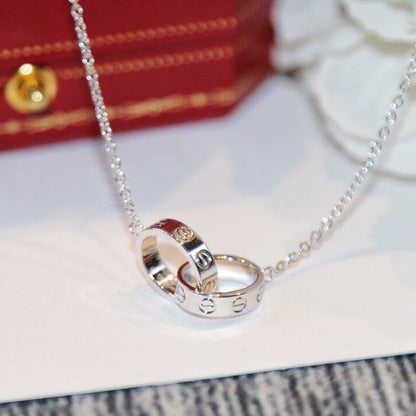 [Ornora Jewelry]LOVE DOUBLE RING NECKLACE