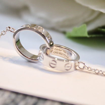 [Ornora Jewelry]LOVE DOUBLE RING NECKLACE