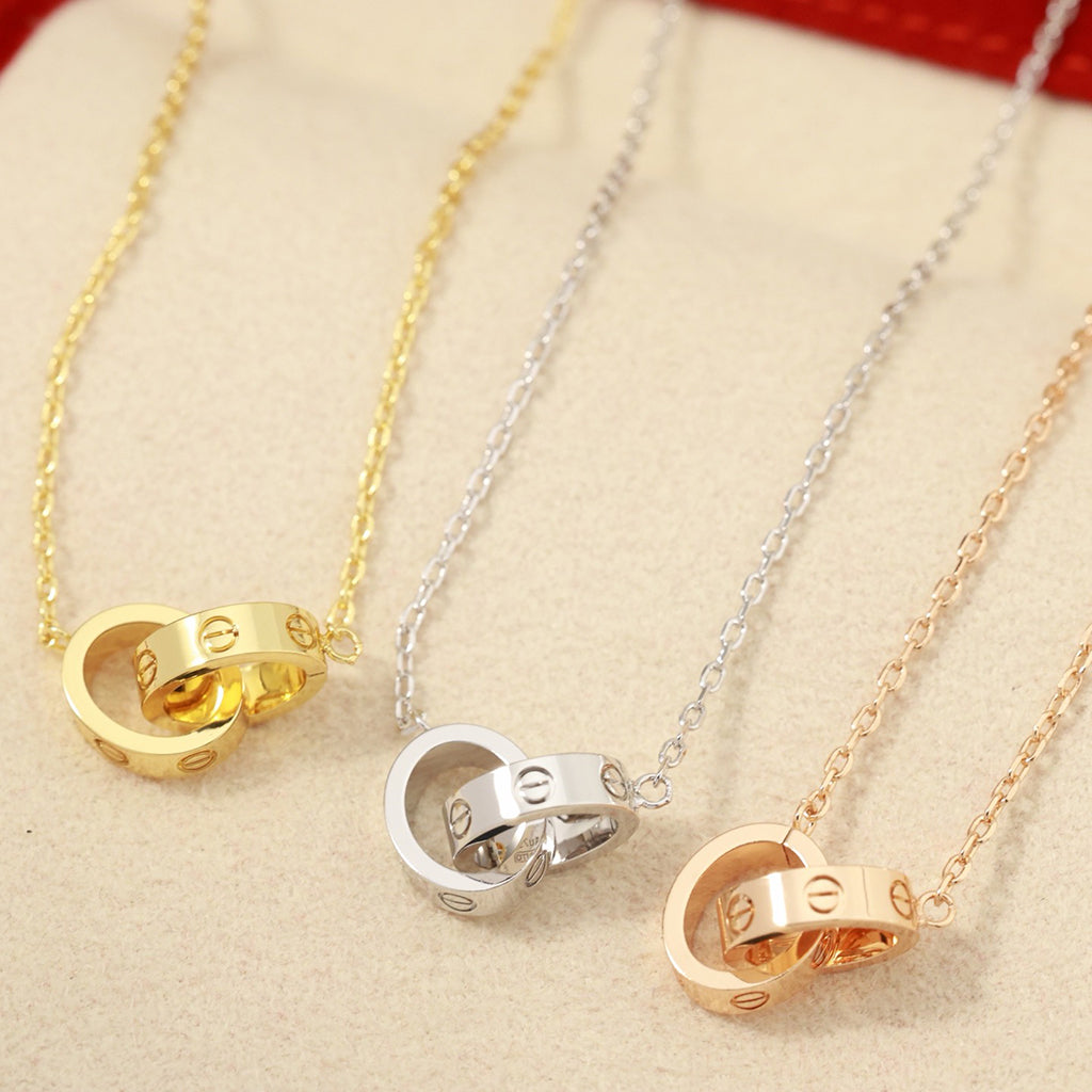 [Ornora Jewelry]LOVE DOUBLE RING NECKLACE