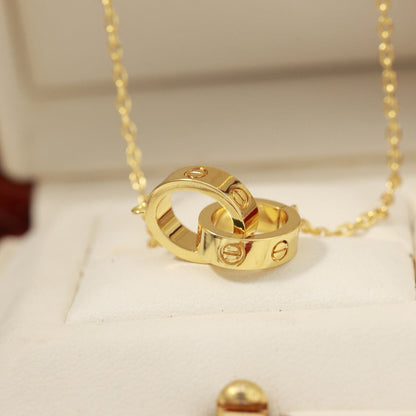 [Ornora Jewelry]LOVE DOUBLE RING NECKLACE