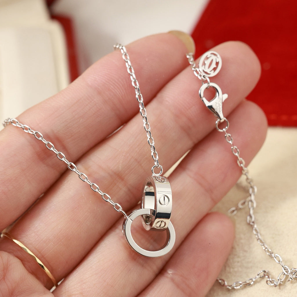 [Ornora Jewelry]LOVE DOUBLE RING NECKLACE