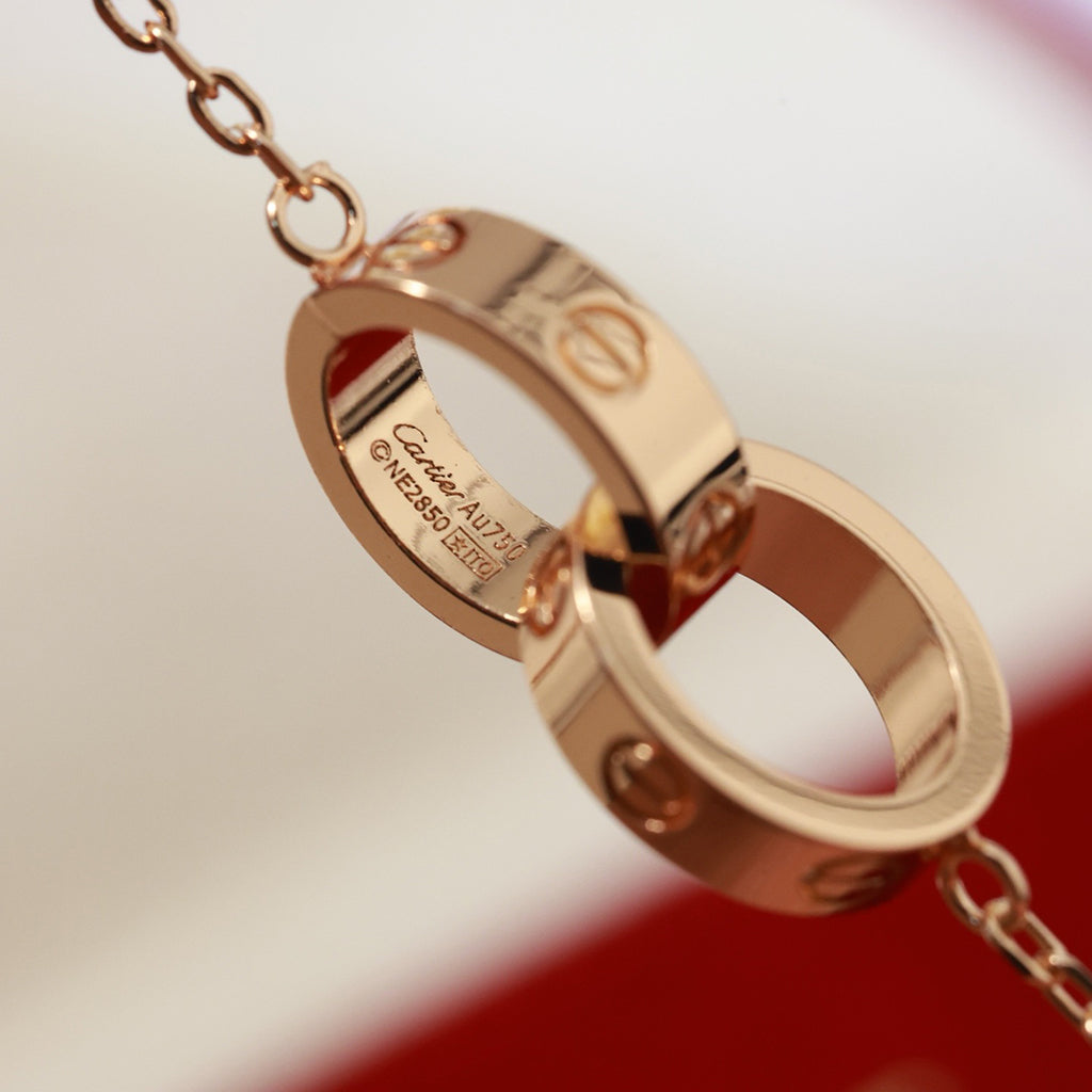 [Ornora Jewelry]LOVE DOUBLE RING NECKLACE
