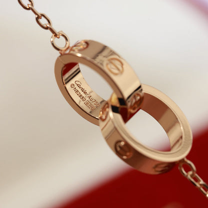 [Ornora Jewelry]LOVE DOUBLE RING NECKLACE