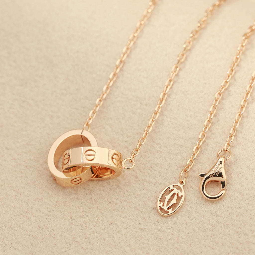 [Ornora Jewelry]LOVE DOUBLE RING NECKLACE