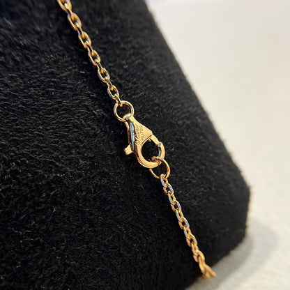 [Ornora Jewelry]LOVE DOUBLE RING HALF DIAMOND NECKLACE