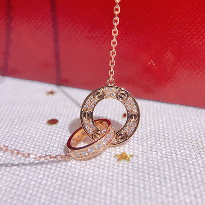 [Ornora Jewelry]LOVE  FULL DIAMOND PENDANT NECKLACE