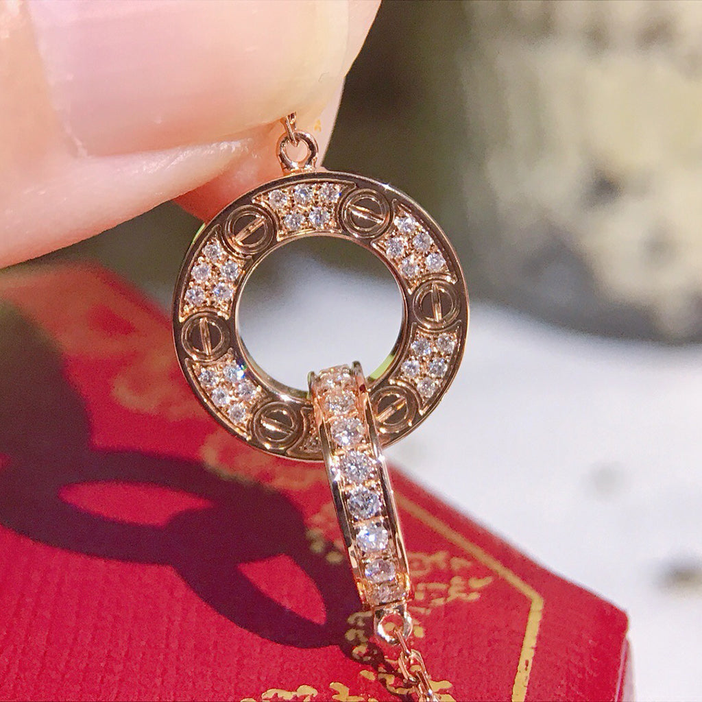 [Ornora Jewelry]LOVE  FULL DIAMOND PENDANT NECKLACE