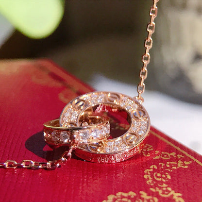 [Ornora Jewelry]LOVE  FULL DIAMOND PENDANT NECKLACE