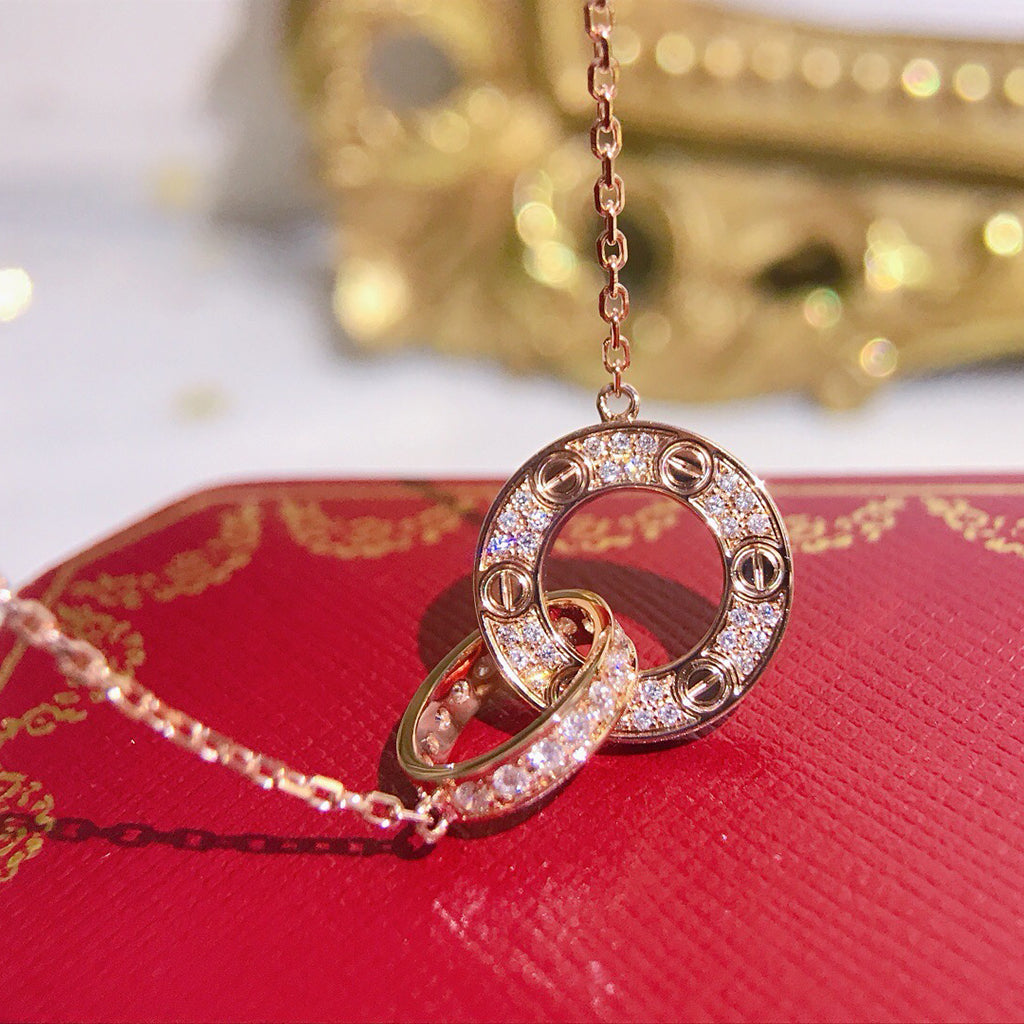 [Ornora Jewelry]LOVE  FULL DIAMOND PENDANT NECKLACE