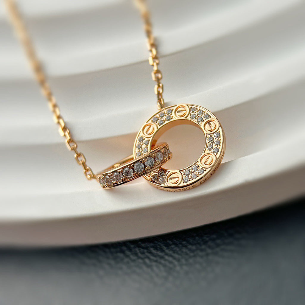 [Ornora Jewelry]LOVE  FULL DIAMOND PENDANT NECKLACE