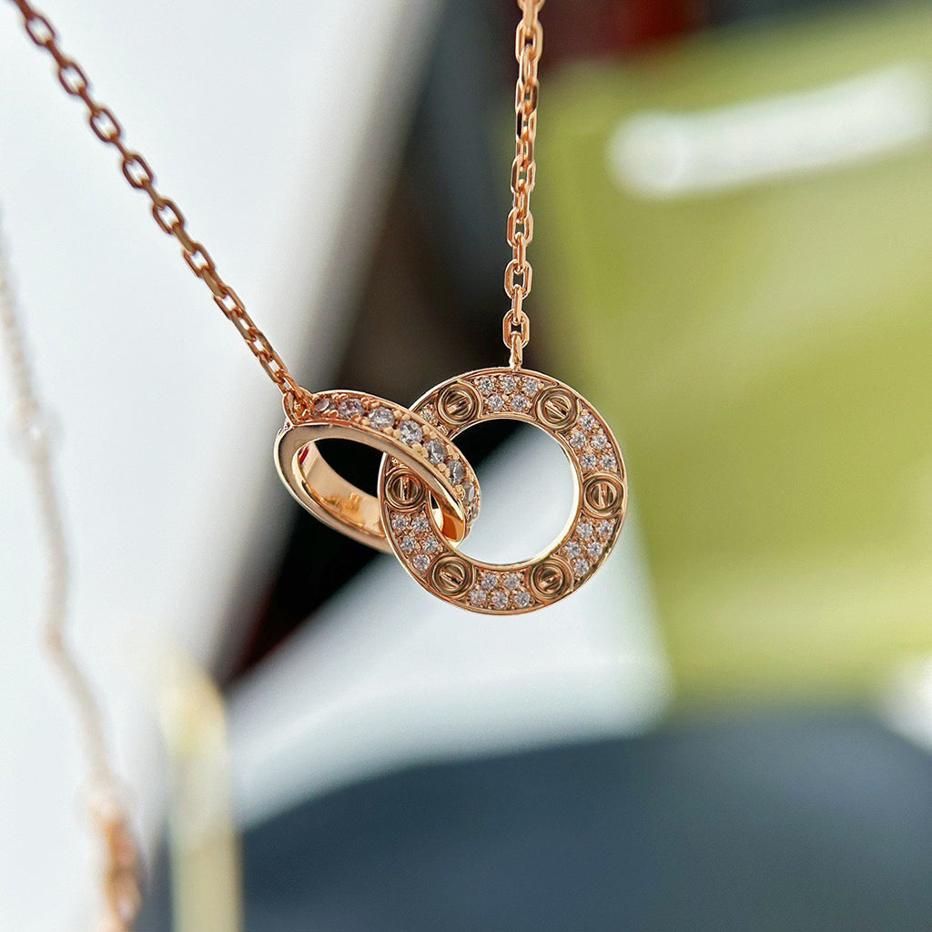 [Ornora Jewelry]LOVE  FULL DIAMOND PENDANT NECKLACE
