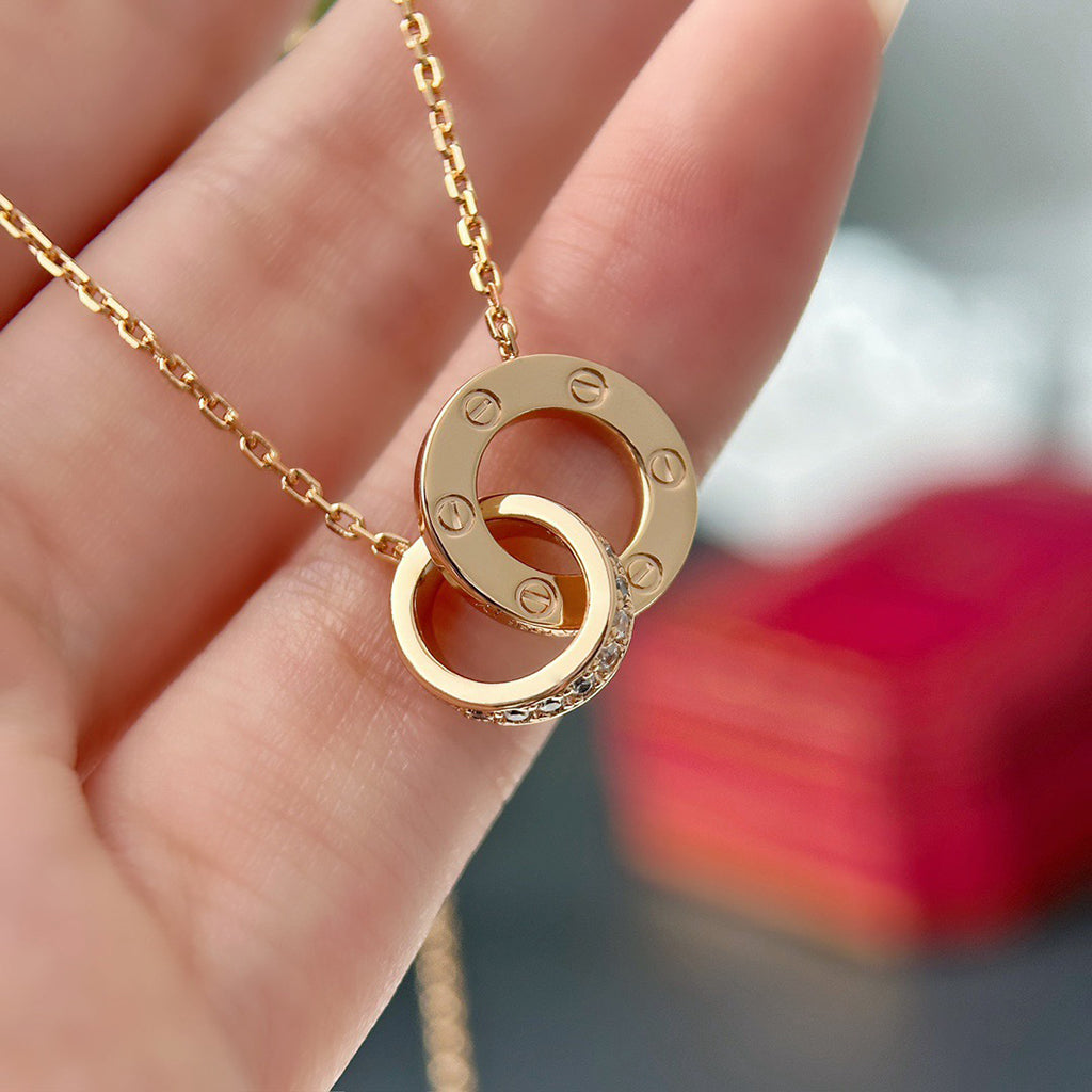 [Ornora Jewelry]LOVE  FULL DIAMOND PENDANT NECKLACE