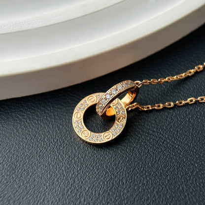 [Ornora Jewelry]LOVE  FULL DIAMOND PENDANT NECKLACE