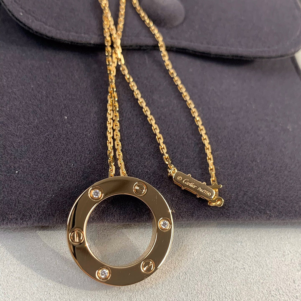 [Ornora Jewelry]LOVE NECKLACE 16MM 3 DIAMONDS