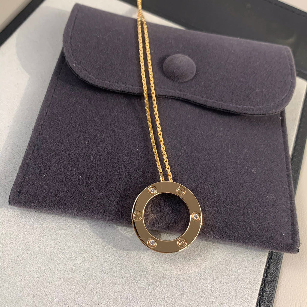 [Ornora Jewelry]LOVE NECKLACE 16MM 3 DIAMONDS
