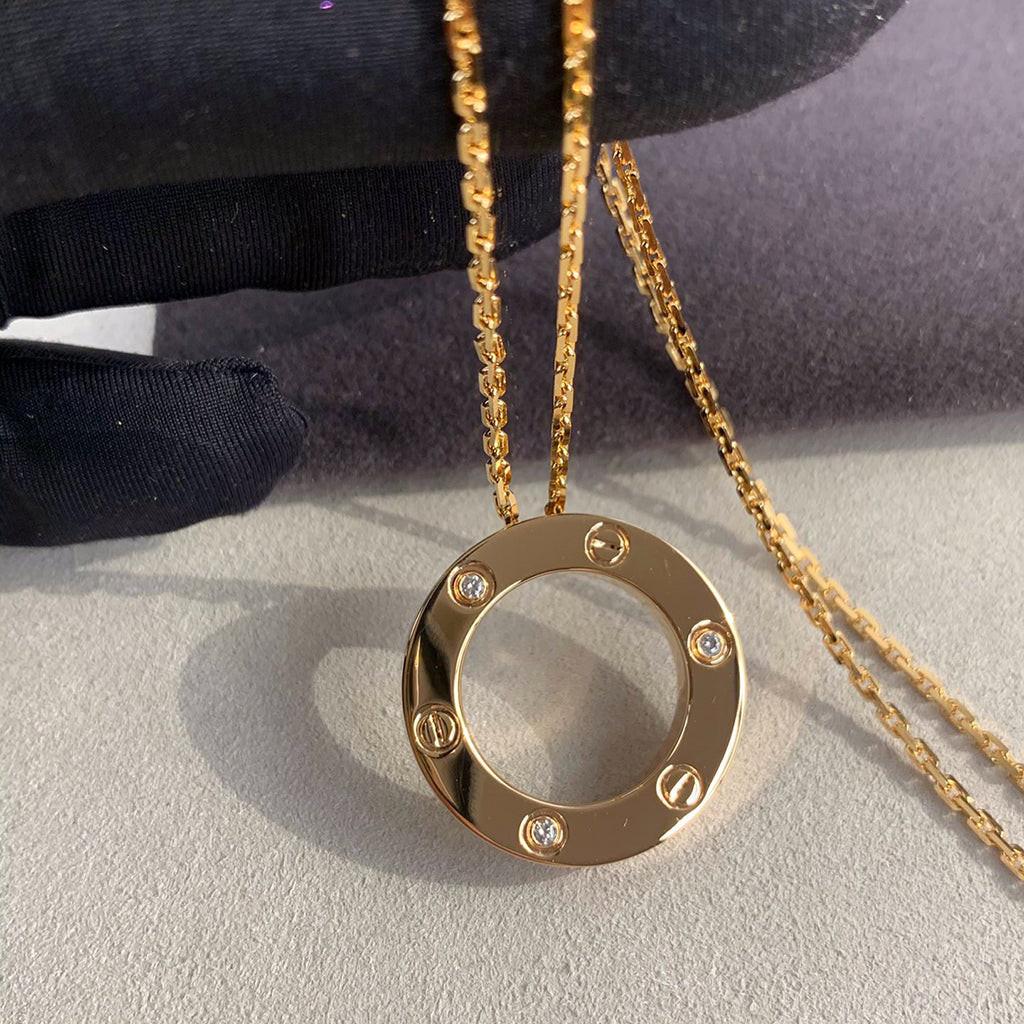 [Ornora Jewelry]LOVE NECKLACE 16MM 3 DIAMONDS