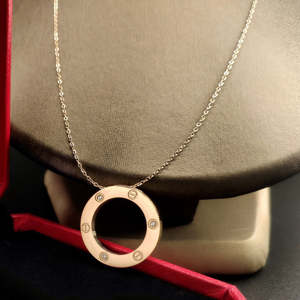 [Ornora Jewelry]LOVE NECKLACE 16MM 3 DIAMONDS