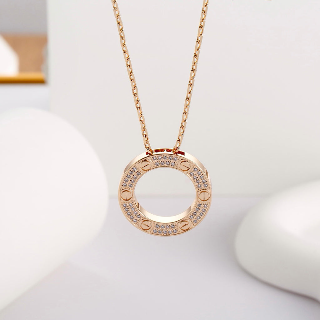[Ornora Jewelry]LOVE NECKLACE 16MM  FULL DIAMOND