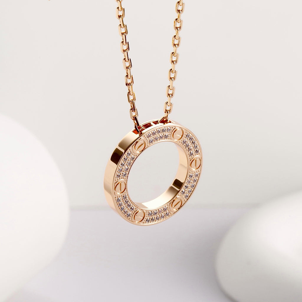 [Ornora Jewelry]LOVE NECKLACE 16MM  FULL DIAMOND