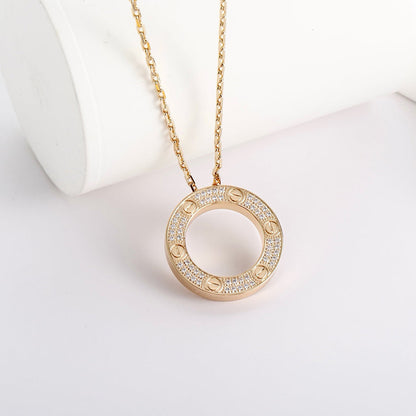 [Ornora Jewelry]LOVE NECKLACE 16MM  FULL DIAMOND