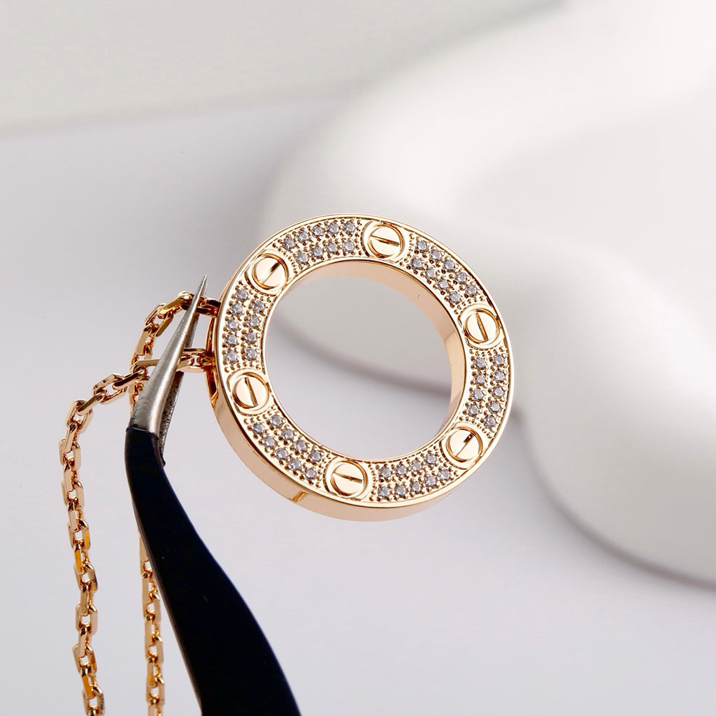 [Ornora Jewelry]LOVE NECKLACE 16MM  FULL DIAMOND