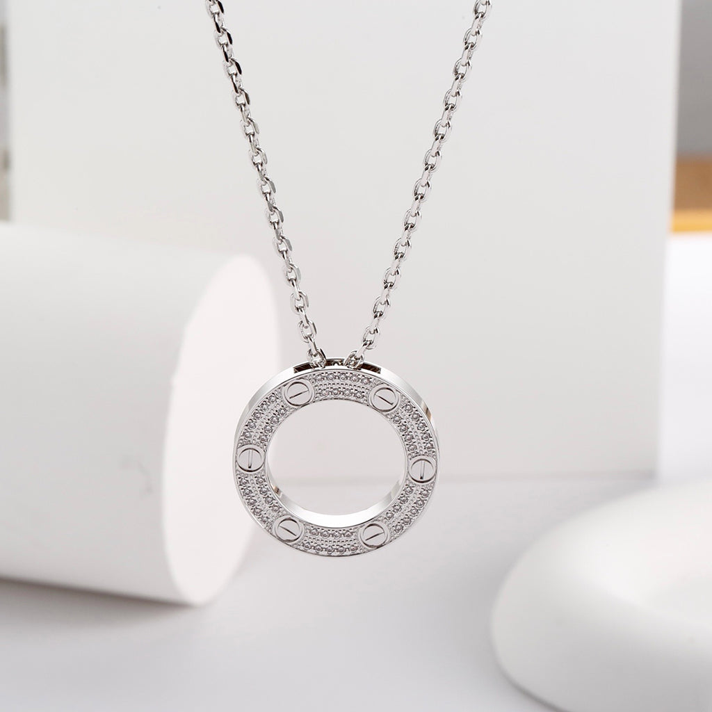 [Ornora Jewelry]LOVE NECKLACE 16MM  FULL DIAMOND