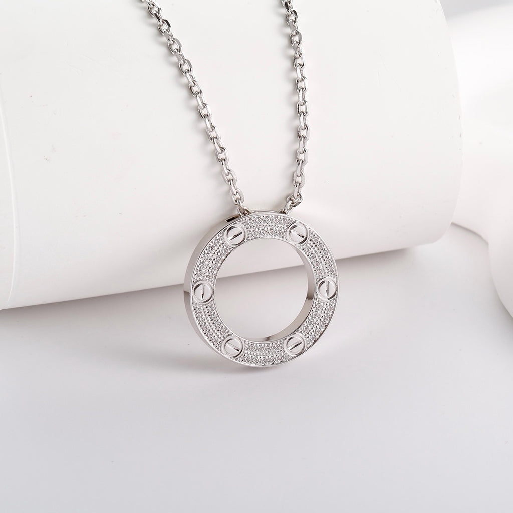 [Ornora Jewelry]LOVE NECKLACE 16MM  FULL DIAMOND
