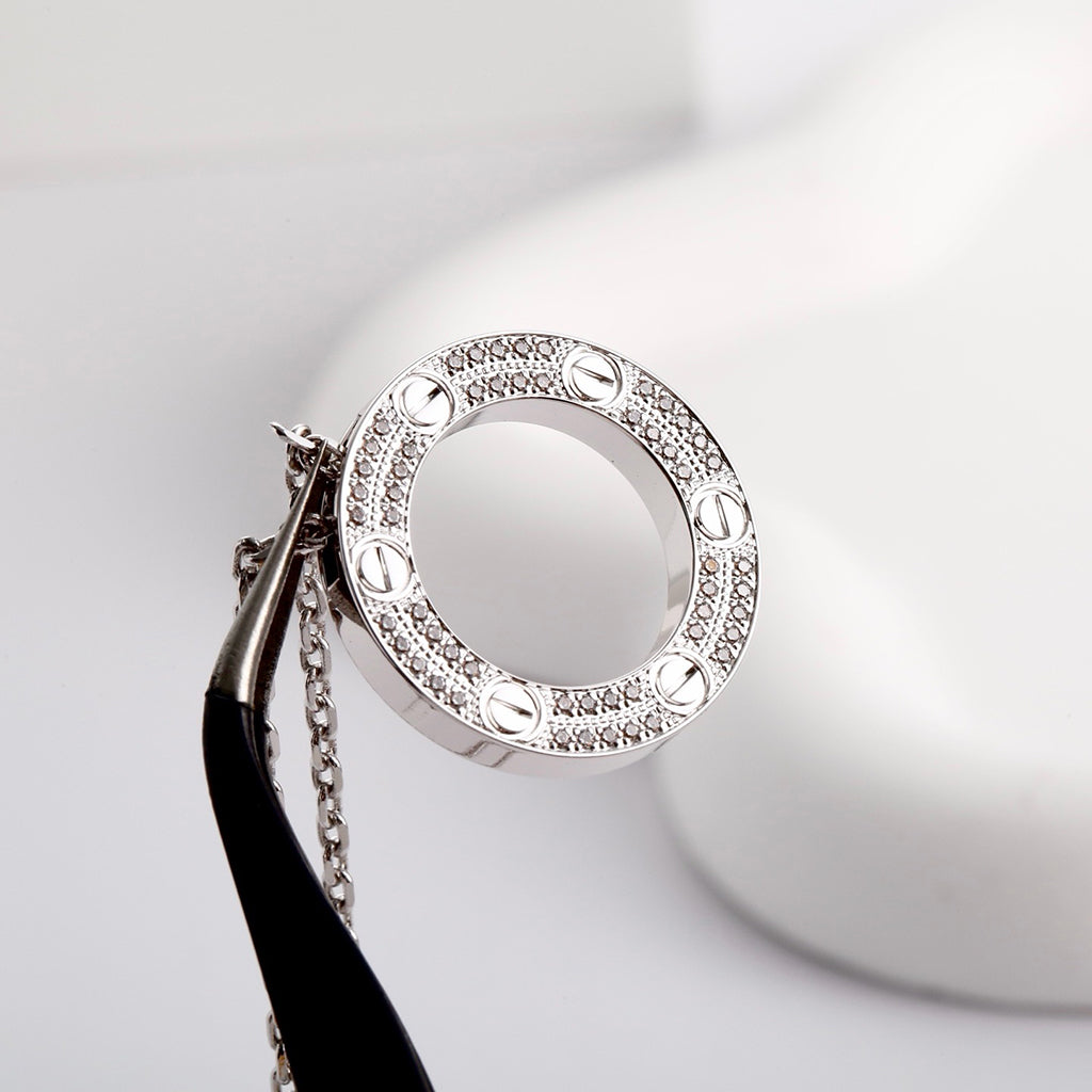 [Ornora Jewelry]LOVE NECKLACE 16MM  FULL DIAMOND