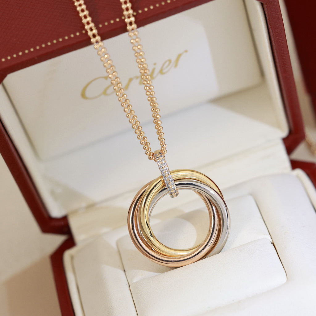 [Ornora Jewelry]TRINITY MEDIUM  DIAMONDS NECKLACE
