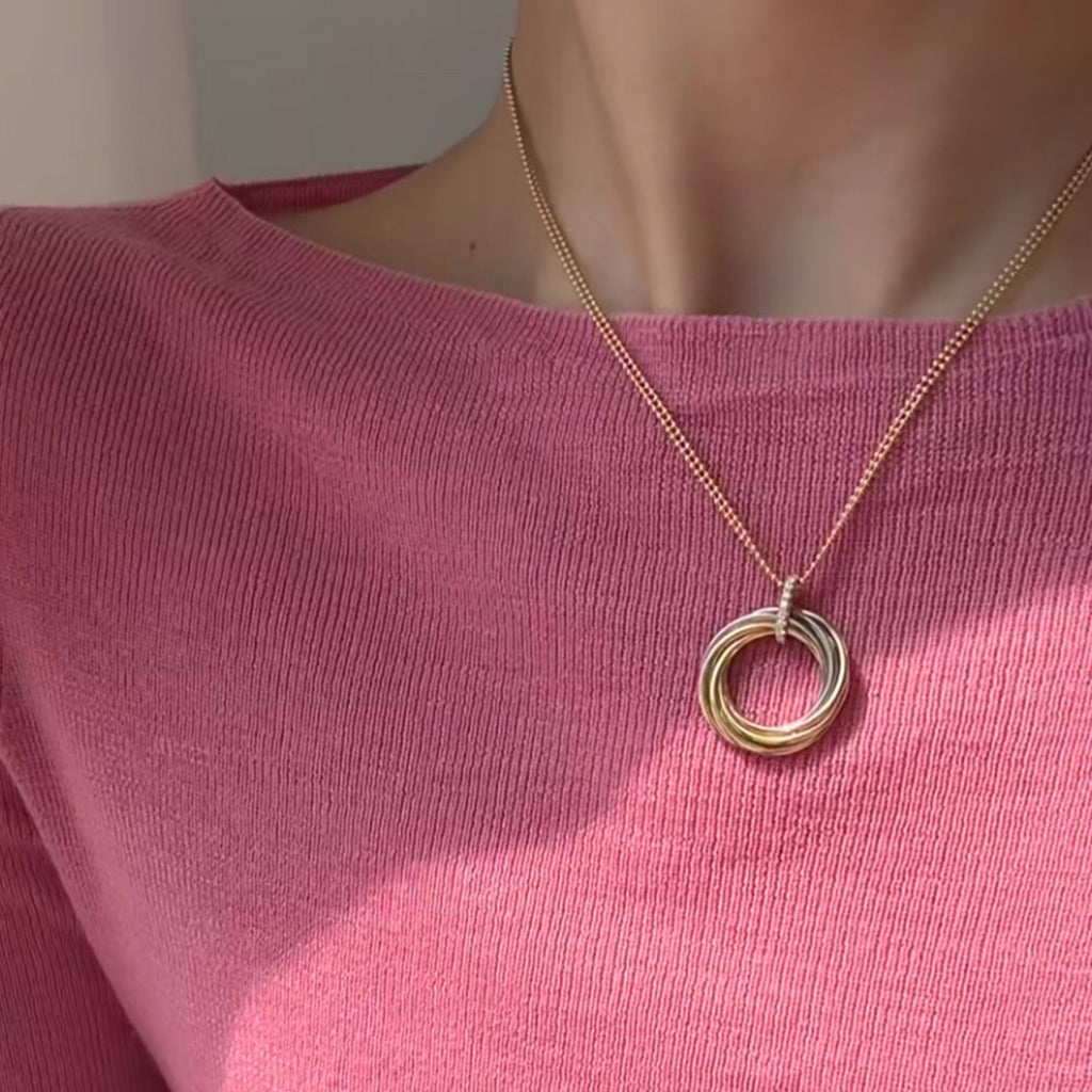 [Ornora Jewelry]TRINITY MEDIUM  DIAMONDS NECKLACE
