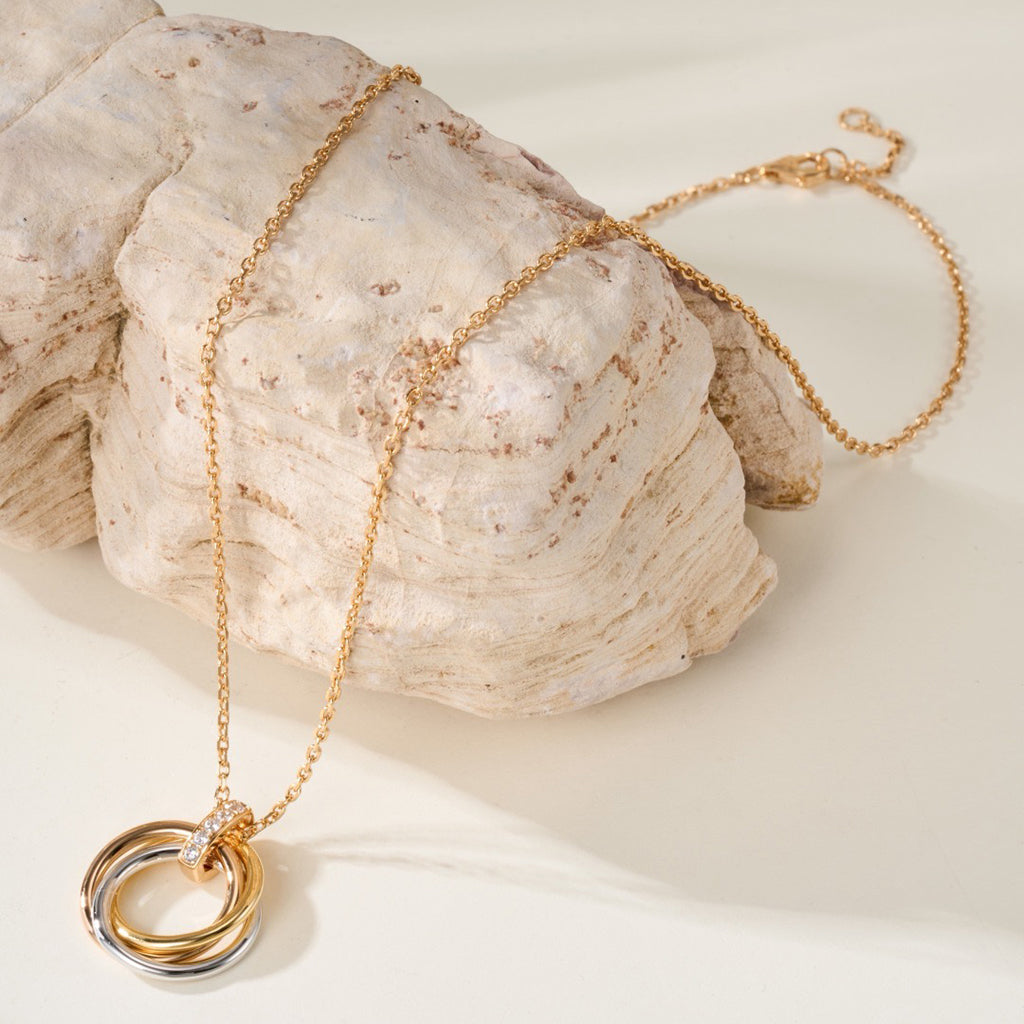 [Ornora Jewelry]TRINITY MEDIUM  DIAMONDS NECKLACE