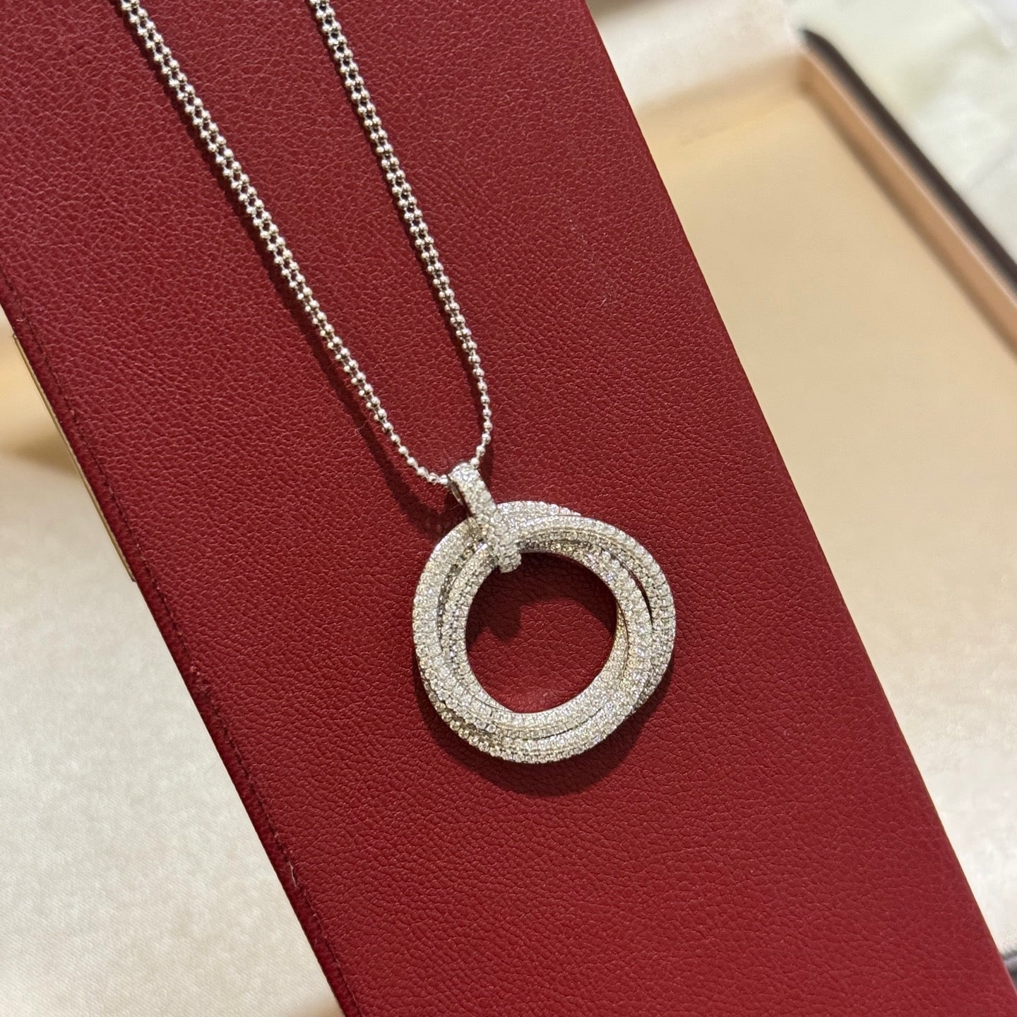 [Ornora Jewelry]TRINITY LARGE FULL DIAMOND  NECKLACE
