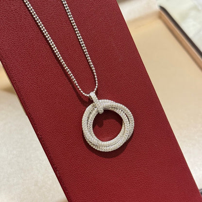 [Ornora Jewelry]TRINITY LARGE FULL DIAMOND  NECKLACE