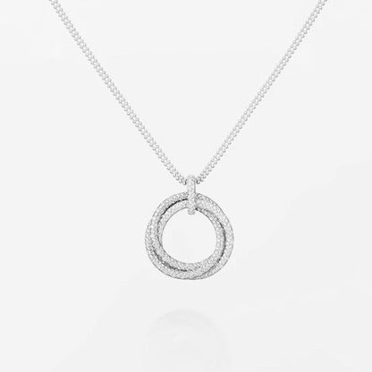[Ornora Jewelry]TRINITY LARGE FULL DIAMOND  NECKLACE
