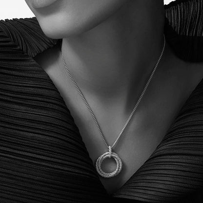 [Ornora Jewelry]TRINITY LARGE FULL DIAMOND  NECKLACE